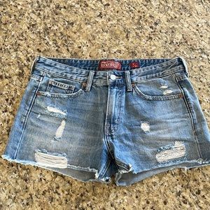 Lucky Brand Boyfriend Short, Distressed Denim | Size 4/27